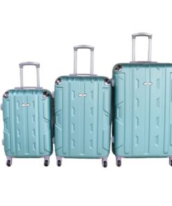 3-Piece ABS Luggage Set - Geometric Design, Spinner Wheels, Mint Colour.