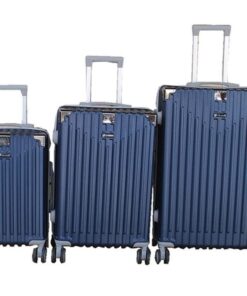 3-Piece ABS Luggage Set-Navy Blue - Hardshell, Spinner Wheels, Secure Lock