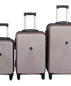 3-Piece ABS Luggage Set-Ribbed Hard Shell Spinner WheelsTelescoping Handles