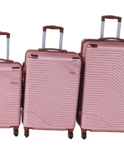 3-Piece ABS Luggage Set, Rose Pink,Hardshell Spinner Suitcase&Security Lock