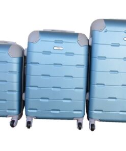 3-Piece ABS Luggage Set, Spinner Wheels, Textured Shell, Teal Blue