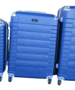 3-Piece ABS Luggage Set with Spinner Wheels, Built-in Lock - Royal Blue