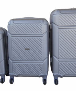3-Piece ABS Trolley Luggage Set - Silver, Spinner Wheels, Built-in Lock