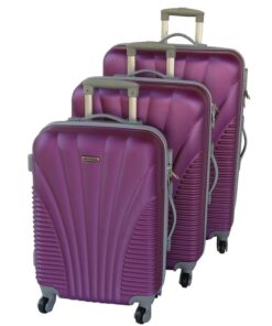 3 Piece Blue Star Luggage Set - Purple