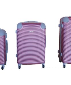 3 Piece Hard Outer Shell Lightweight Luggage Set - Light Rose Gold