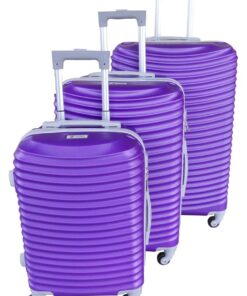 3 Piece Hard Outer Shell Lightweight Luggage Set - Purple