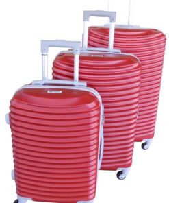 3 Piece Hard Outer Shell Lightweight Luggage Set - Red