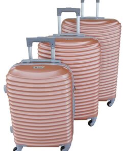 3 Piece Hard Outer Shell Lightweight Luggage Set - Rose Gold