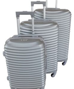 3 Piece Hard Outer Shell Lightweight Luggage Set - Silver