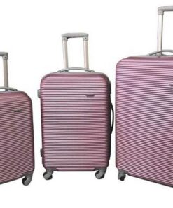 3 Piece Hard Outer Shell Luggage Set - Dark Pink