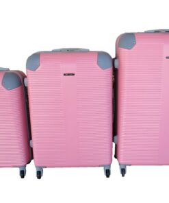 3 Piece Hard Outer Shell Luggage Set- Light Pink