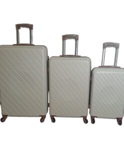 3 Piece Hard Outer Shell Luggage Set Premium ZT - White