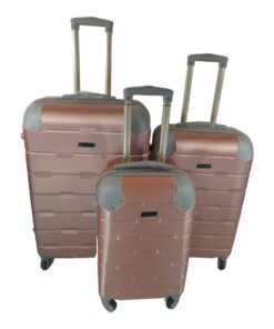 3 Piece Hard Outer Shell Luggage Set - Protected EQ-1Z - Gold