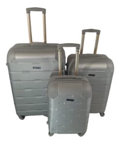 3 Piece Hard Outer Shell Luggage Set - Protected EQ-1Z - Grey