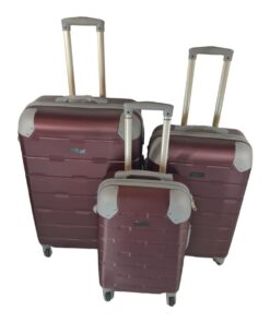 3 Piece Hard Outer Shell Luggage Set - Protected EQ-1Z - Purple