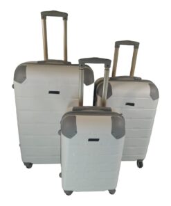 3 Piece Hard Outer Shell Luggage Set - Protected EQ-1Z - White