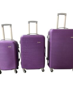 3 Piece Hard Outer Shell Luggage Set - Purple