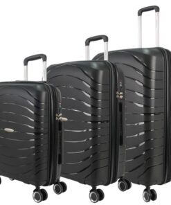 3 Piece High Quality Hard Shell Travel Suitcase - Black