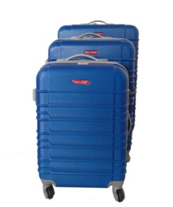 3 Piece Holiday Luggage Set - Black - Blue