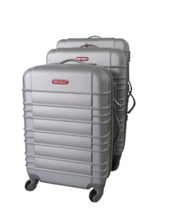 3 Piece Holiday Luggage Set - Black - Silver