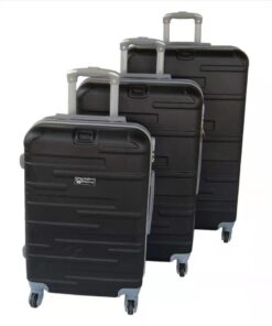 3 Piece Holiday Travel Luggage Bag Set - Black