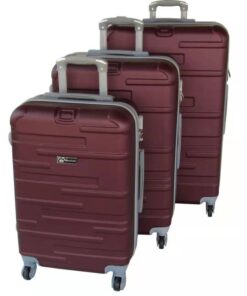 3 Piece Holiday Travel Luggage Bag Set - Maroon