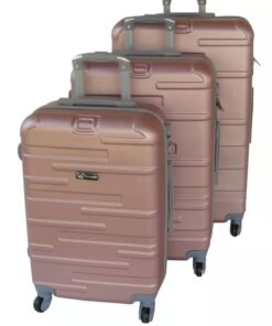 3 Piece Holiday Travel Luggage Bag Set - Rose Gold
