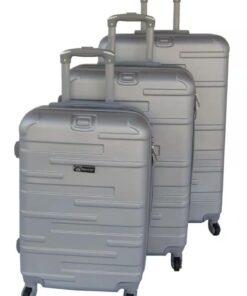 3 Piece Holiday Travel Luggage Bag Set - Silver
