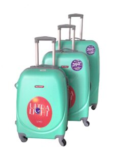 3 Piece Lightweight Luggage Set - Apple Green - Apple Green