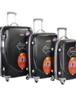 3 Piece Lightweight Luggage Set - Black