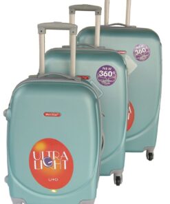 3 Piece Lightweight Luggage Set - Dark-Green