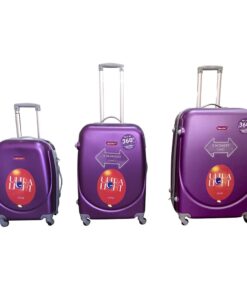 3 Piece Lightweight Luggage Set - Purple
