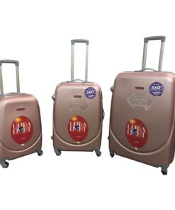 3 Piece Lightweight Luggage Set - Rose Gold