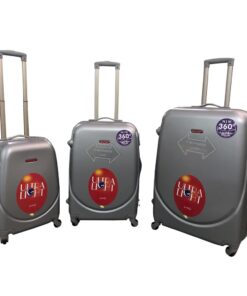 3 Piece Lightweight Luggage Set - Silver