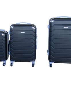 3 Piece Luggage Set 26" 22" 18" - Black