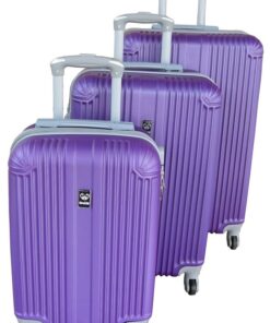 3 Piece Mooistar 27 inch Travel Luggage Suitcase Bag Set - Purple