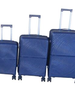 3-Piece Navy Unbreakable Trolley Luggage Set