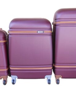 3 Piece Nexco Travel Luggage Bag Set - Plum