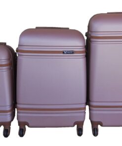 3 Piece Nexco Travel Luggage Bag Set - Rose Gold