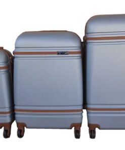 3 Piece Nexco Travel Luggage Bag Set - Silver