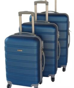 3 Piece Premium Travel Luggage Bag Set - Blue