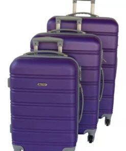 3 Piece Premium Travel Luggage Bag Set - Purple