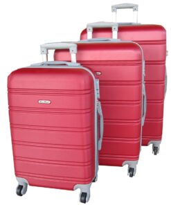 3 Piece Premium Travel Luggage Bag Set-Red