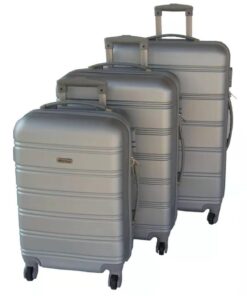 3 Piece Premium Travel Luggage Bag Set - Silver