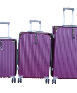 3-Piece Purple ABS Hard-Shell Luggage Set with Spinner Wheels