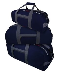 3 Piece Red Mountain Cargo Travel/Duffel Bag Set - Navy Blue