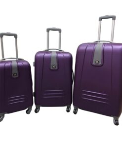 3 Piece Sleek Luggage Set - Purple