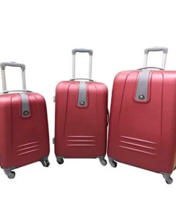 3 Piece Sleek Luggage Set - Red