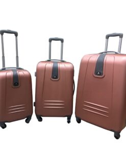 3 Piece Sleek Luggage Set - Rose Gold
