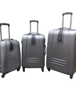 3 Piece Sleek Luggage Set - Silver